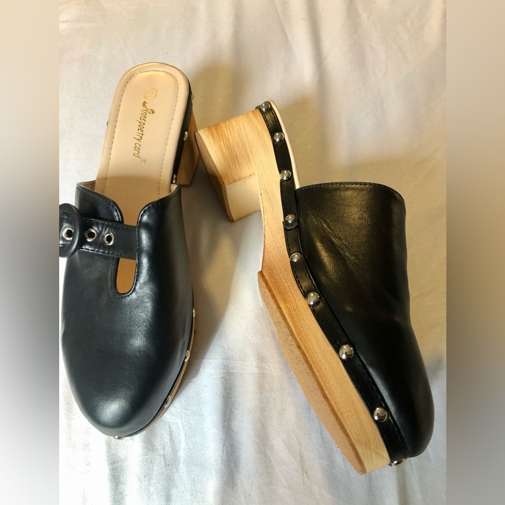 Black clog style shoes
